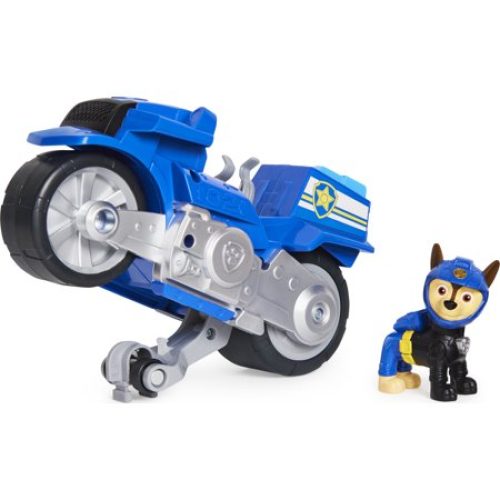 PAW Patrol, Moto Pups Chase’s Deluxe Pull Back Motorcycle Vehicle with Wheelie Feature and Figure