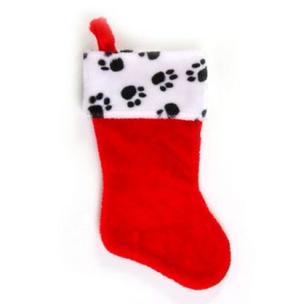 Paw Print Plush Christmas Stocking 16 Inch Animal Pet New Dog Cat...