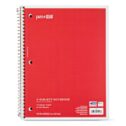 Pen+Gear College Ruled 3-Subject Spiral Notebook, Red, 10.5