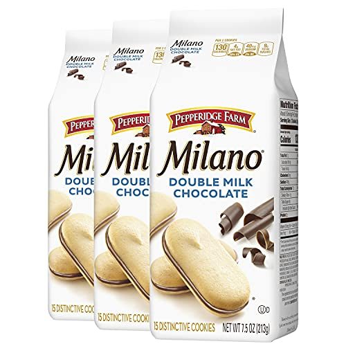 Pepperidge Farm Milano Double Milk Chocolate Cookies, (Packaging May Vary) 7.5 Oz, Pack of 3