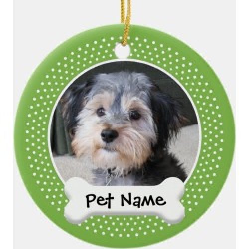 Photo Ornaments - Personalized Dog Photo Frame - SINGLE-SIDED Christmas Tree Ornaments