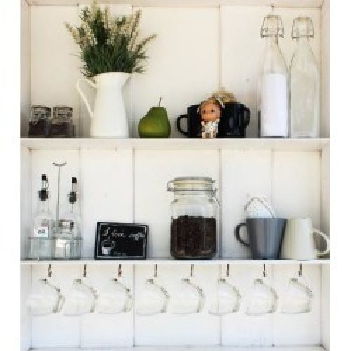 Photographic Print: Coffee White Shelves on a White Background by TheSnake19: 16x16in