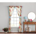 Pioneer Woman Sweet Rose Light Filtering Rod Pocket Window Curtain Panel, Set of 2, Multi-color, 40 x 84