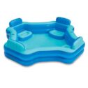 Play Day Square Inflatable Deluxe Comfort Family Pool, Blue, Ages 6 and Up, Unisex