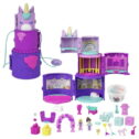 Polly Pocket 2-in-1 Spin 'n Surprise Birthday, Unicorn Toy with 2 Micro Dolls and 25 Accessories