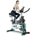 Pooboo Indoor Cycling Exercise Bikes Stationary Fitness Cycle Upright Cycling Belt Drive for Home Cardio Workout 35 Lbs Flywheel 350lb