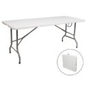 Portable Folding Picnic Table, 6FT Anti-Slip Foldable Table, Plastic Small Folding Table, Utility Table Outdoor Table for Party, Camping, Beach,...