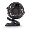 Portable Mini Fan, Desk Fan with Clip, USB Powered, 360° Adjustable, 3 Speed Settings, Black
