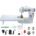 Portable Mini Sewing Machine, Double Speed Switch with Lamp Thread Cutter, Extension Table, Sewing Kit for Beginner Adult Kids Arts...