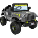 Power Wheels Jeep Wrangler Toddler Ride-On Toy with Driving Sounds, Multi-Terrain Traction, Gray