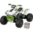 Power Wheels Racing ATV Battery Powered Ride-On Vehicle with Multi-Terrain Traction, Silver, 12V