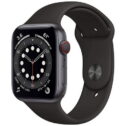 Pre-Owned Apple Watch Series 6 44mm GPS + Cellular Unlocked - Space Gray Aluminum Case - Black Sport Band (2020)...