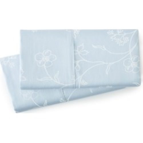 Premium Collection 300 Thread Count Pair of 100 Percent Cotton Pillow Cases King Soft w/White Flowers in Sand