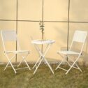 Premium Steel Patio Bistro Set, Folding Outdoor Patio Furniture Sets, 3 Piece Patio Set of Foldable Patio Table and Chairs,...
