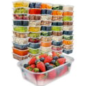 Prep Naturals - Food Storage Containers with Lids - Plastic Meal Prep Containers - 50 Pack, 25 ounce