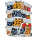 Prep Naturals - Glass Food Storage Containers - Meal Prep Container - 5 Packs, 3 Compartments, 34 Oz