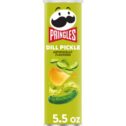 Pringles Potato Crisps Chips, Lunch Snacks, Dill Pickle, 5.5 Oz, Can