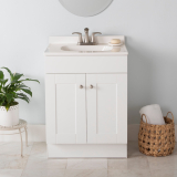 Project Source 24-in White Single Sink Bathroom Vanity with White Cultured Marble Top on Sale At Lowe’s