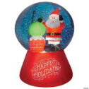 Projection Airblown® Snow Globe Santa on Rooftop Scene in Snowflurry 66