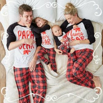 Pudcoco Family Matching Christmas Pajamas Set Women Baby Kids Sleepwear Nightwear
