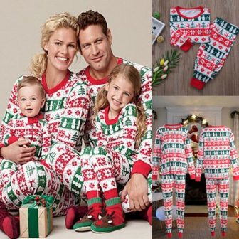 Pudcoco XMAS Family Matching Christmas Pajamas Set Womens MensKids Sleepwear Nightwear