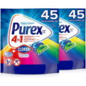 Purex 4-in-1 + Clorox2 Laundry Detergent Pacs, Original Fresh, 45 Count, Pack of 2, 90 Total Loads