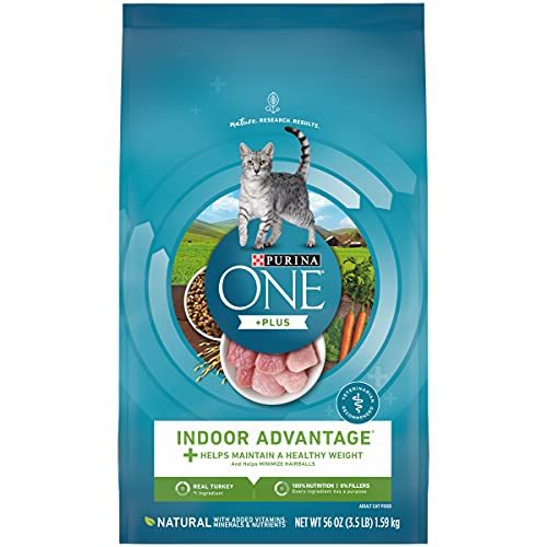 Purina ONE Hairball, Weight Control, Indoor, Natural Dry Cat Food, Indoor Advantage - 3.5 lb. Bag