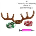Qmelsky 1Set Christmas Game Inflatable Funny Reindeer Antler Hat Ring Toss Toys Christma