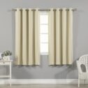 Quality Home Thermal Insulated Blackout Curtains - Stainless Steel Nickel Grommet Top - Beige - 52