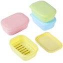 Quatish Soap Holder 4 Pack, Travel Soap Container with Lid, Portable Bar Soap Case, Period Kit Leakproof Soap Box with...