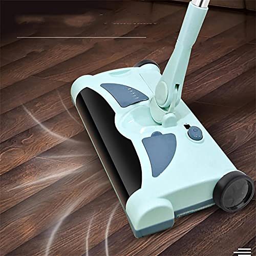Quiet Carpet Sweeper, Floor Sweeper with Horsehair Roller Brush Strong,Suitable for Carpet Cleaning Power,Bristle Sweeper,Great for House,Office,Kitchen (White)