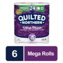 Quilted Northern Ultra Plush Toilet Paper, 6 Mega Rolls = 24 Regular Rolls, 3-Ply Bath Tissue