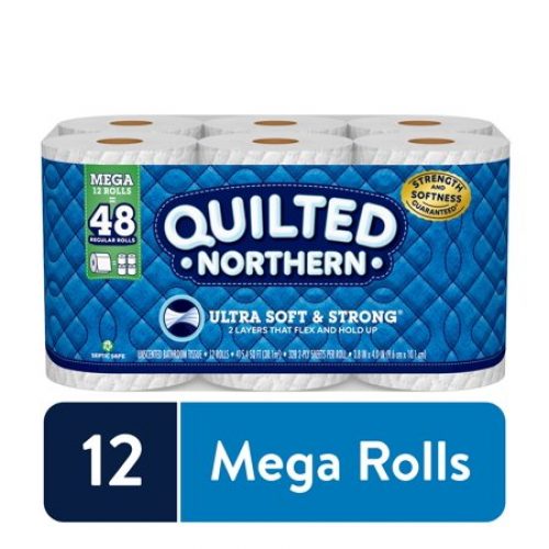 Quilted Northern Ultra Soft & Strong Toilet Paper, 12 Mega Rolls (= 48 Regular Rolls)