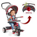 Radio Flyer, 4-in-1 Stroll 'N Trike with Activity Tray, Red & Gray, Convertible Tricycle, Unisex