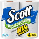 Rapid-Dissolving Toilet Paper, Bath Tissue for RV & Boats , 4ct packs X 12= 48 rolls