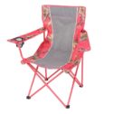Realtree Basic Camo Outdoor Camping Chair with Cup Holder, Pink