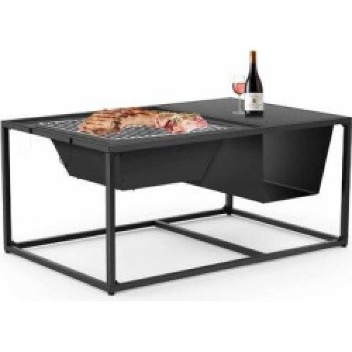 Red Barrel Studio® Fire Pits For Outside, 39Inch Firepit w/ Table Wood Burning in Black/Brown/Gray, Size 18.3 H x 39.4...