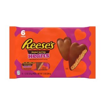 REESE'S, Milk Chocolate Peanut Butter Hearts Candy, Valentine's Day, 7.2 oz, Pack...