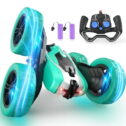 Remote Control Car, RC Cars Stunt Car Toy, 4WD 2.4Ghz Double Sided 360° Rotating RC Car with Headlig, Rechargeable Toy...
