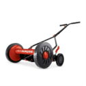 Restored Premium Sun Joe MJ503M 14-Inch Quad Wheel 9-Position Manual Reel Mower | Red (Refurbished)