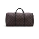RICHPORTS Checkered Travel PU Leather Oversized Weekender Duffel Bag Overnight Handbag Gym Bag for Large