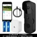 Ring Smart WiFi Wireless HD 1080P Video Doorbell Home Security Camera Kits,2-Way Audio,Real-Time Phone Alerts with Indoor Chime, Rechargeable Batteries,USB...