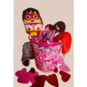 Robin Sidekick Happy Valentine's Valentine Valentines Gift Basket Plush Stuffed Toy Candies & Reusable Toy Bucket Kids Girls Boys Teens...