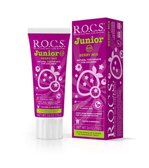 R.O.C.S. Junior Berry Mix Toothpaste - Enamel Instant Whitening Teeth Gum Protection | Best for Children 6-12 Years Old -...
