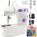 ROMUCHE 111 PCS Sewing Machine Kit Household Electric Small Crafting Mending Sewing Machines with LED Light Mini Portable Sewing Machine...