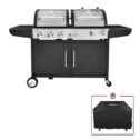 Royal Gourmet ZH3002C 3-Burner 25,500-BTU Dual Fuel Cabinet Gas and Charcoal Grill Combo with Cover