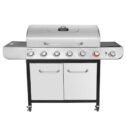 Royal Gourmet SG6002 Classic 6-Burner 71000-BTU LP Gas Grill with Sear Burner and Side Burner, Stainless Steel