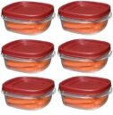 Rubbermaid 1776401 1 1/4-Cup Easy Find Lid Food Storage Container, Square, 6 pack