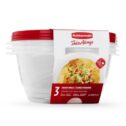 Rubbermaid TakeAlongs Serving Bowl Food Storage Containers, 6.2 Cup, 3 Count , Chili Red