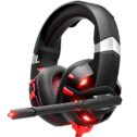 RUNMUS Gaming Headset with Noise Canceling Mic for PS4, Xbox One, PC, Mobile, 7.1 Surround Sound Headphone with LED Light...